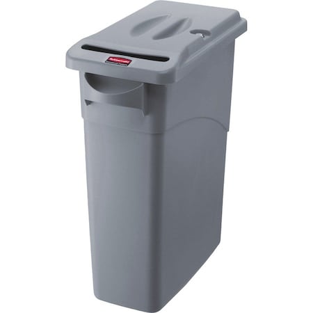 Rubbermaid Commercial 23 gal Slim-Profile Plastic Can, Gray, 10.6 in RCP9W15LGY